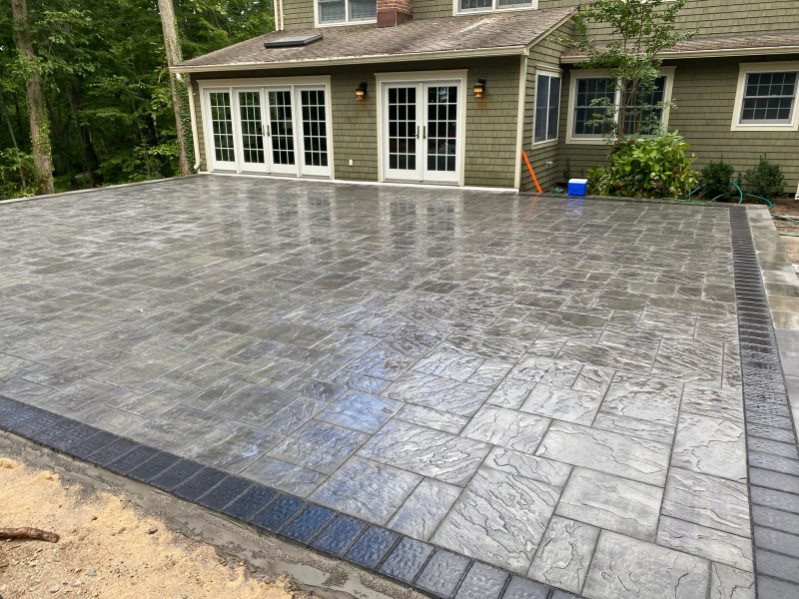 Stamped Concrete Patio completed by Colonial Crete in Long Island, NY