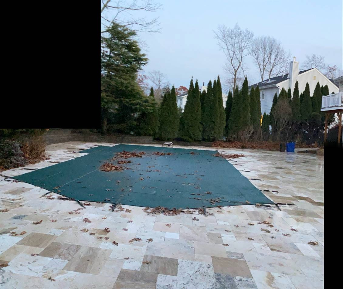 Travertine Pool Deck completed by Colonial Crete in Long Island, NY